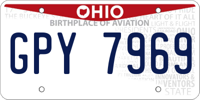 OH license plate GPY7969