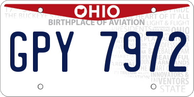 OH license plate GPY7972