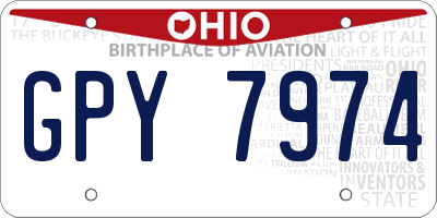 OH license plate GPY7974