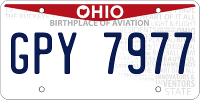 OH license plate GPY7977