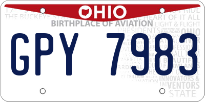OH license plate GPY7983