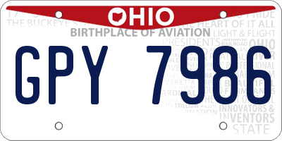 OH license plate GPY7986