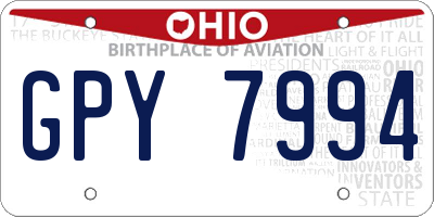 OH license plate GPY7994