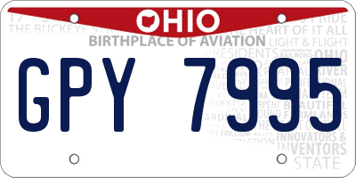 OH license plate GPY7995