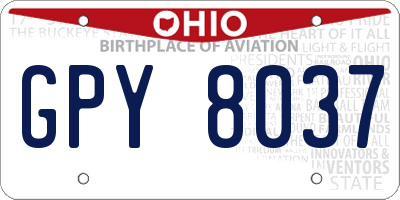 OH license plate GPY8037