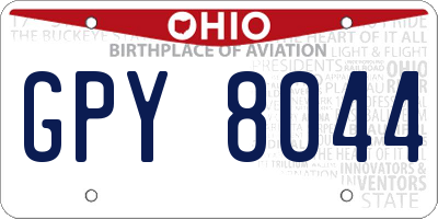 OH license plate GPY8044