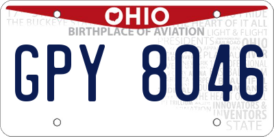 OH license plate GPY8046