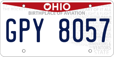 OH license plate GPY8057