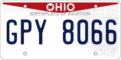 OH license plate GPY8066