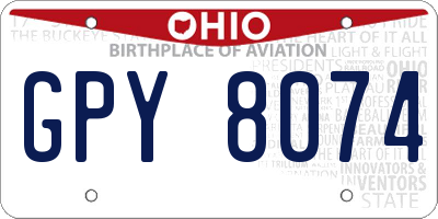 OH license plate GPY8074