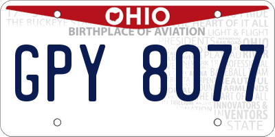 OH license plate GPY8077