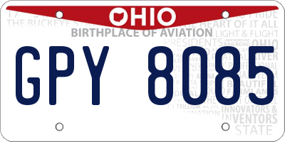 OH license plate GPY8085