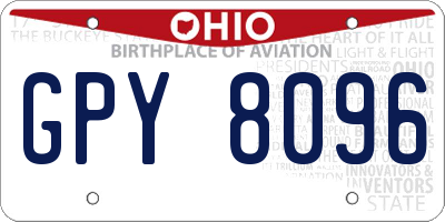 OH license plate GPY8096