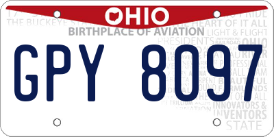 OH license plate GPY8097