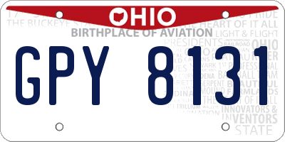 OH license plate GPY8131