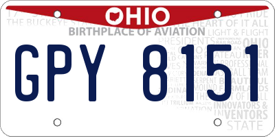 OH license plate GPY8151