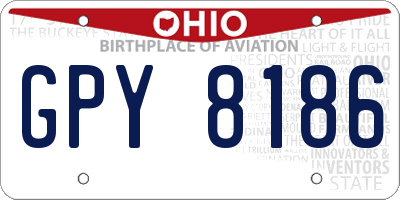 OH license plate GPY8186