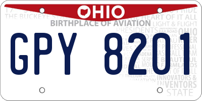 OH license plate GPY8201