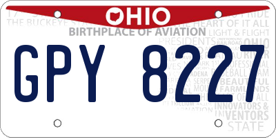 OH license plate GPY8227