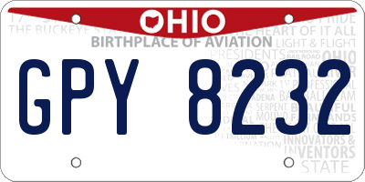 OH license plate GPY8232