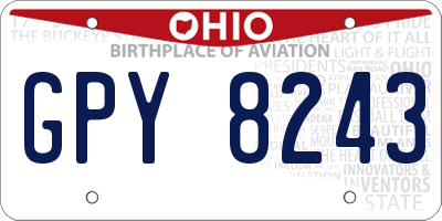 OH license plate GPY8243