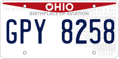 OH license plate GPY8258