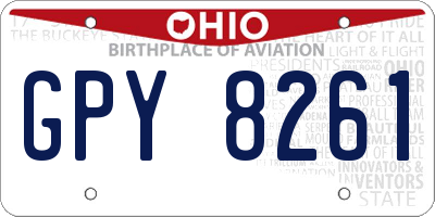 OH license plate GPY8261