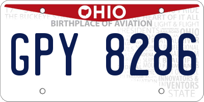 OH license plate GPY8286