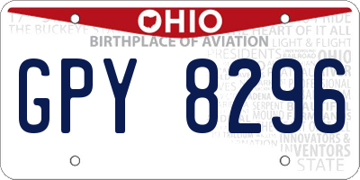 OH license plate GPY8296