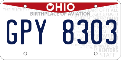 OH license plate GPY8303