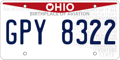 OH license plate GPY8322