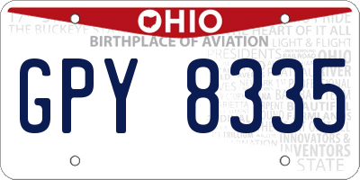 OH license plate GPY8335
