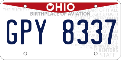 OH license plate GPY8337