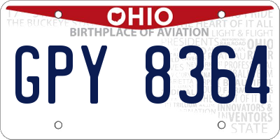 OH license plate GPY8364