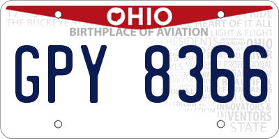 OH license plate GPY8366