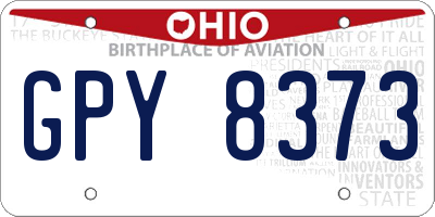 OH license plate GPY8373