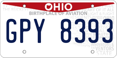 OH license plate GPY8393