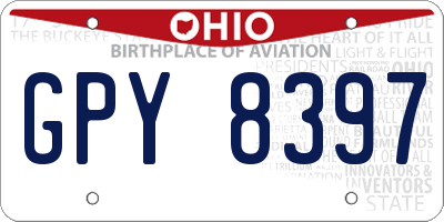 OH license plate GPY8397