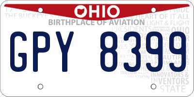 OH license plate GPY8399