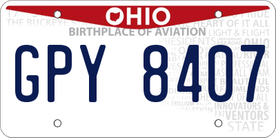 OH license plate GPY8407