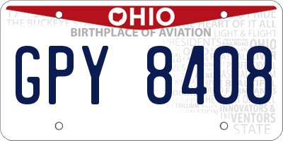 OH license plate GPY8408