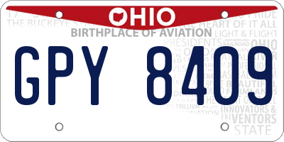 OH license plate GPY8409