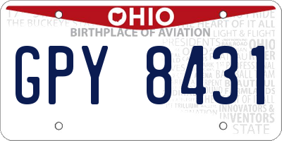 OH license plate GPY8431