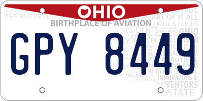 OH license plate GPY8449