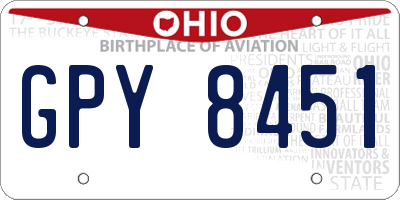 OH license plate GPY8451
