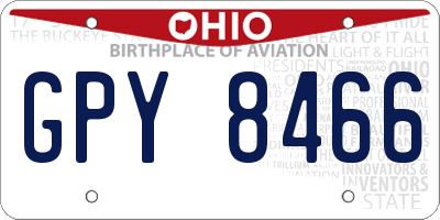 OH license plate GPY8466