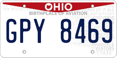 OH license plate GPY8469
