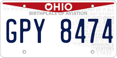 OH license plate GPY8474