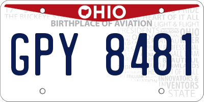 OH license plate GPY8481