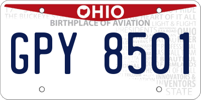 OH license plate GPY8501